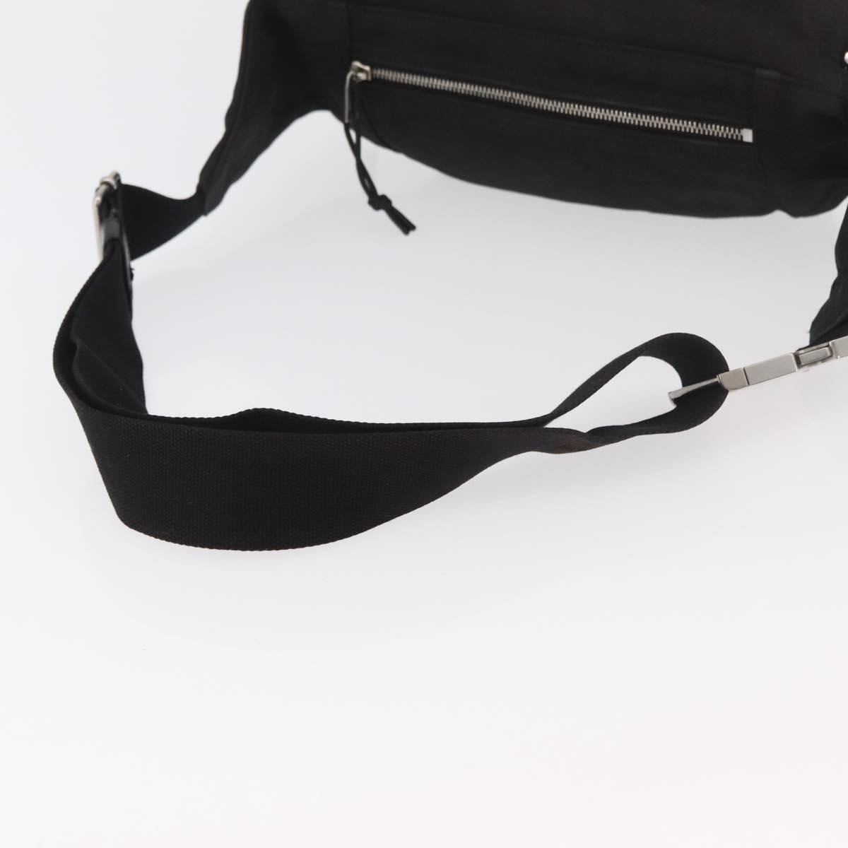 SAINT LAURENT Body Bag Canvas Black Silver 581375 Auth hk3728A