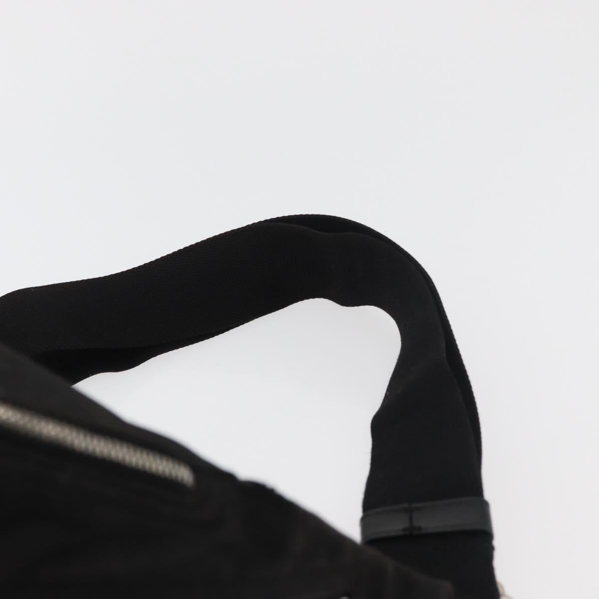 SAINT LAURENT Body Bag Canvas Black Silver 581375 Auth hk3728A