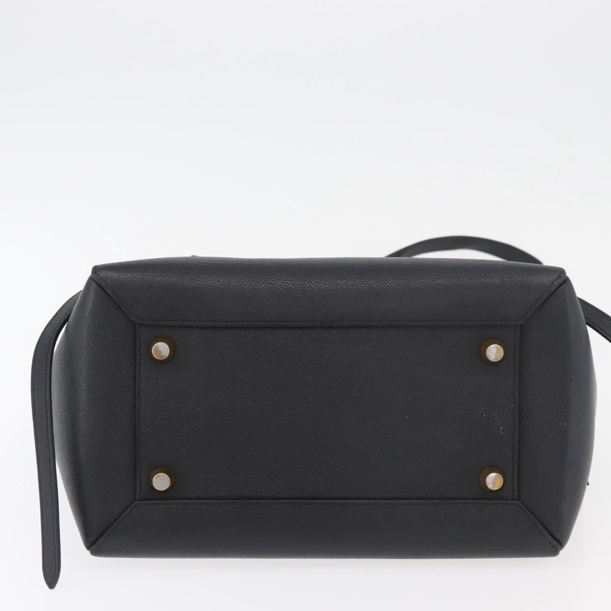 CELINE Belt bag Hand Bag Leather 2way Black Gold Auth hk3731