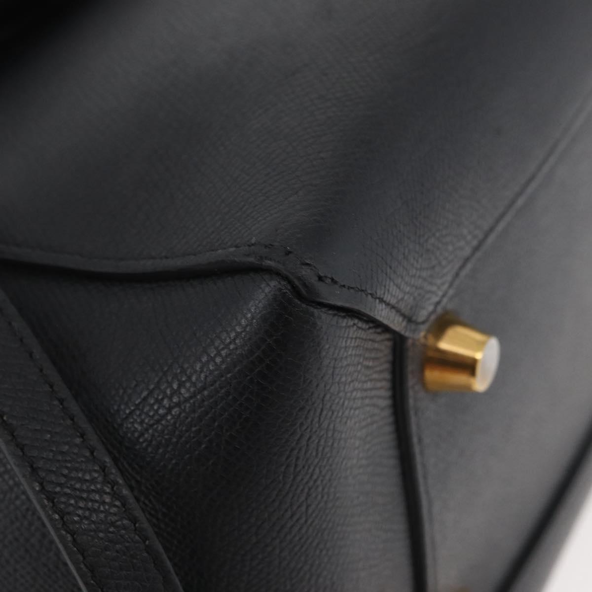 CELINE Belt bag Hand Bag Leather 2way Black Gold Auth hk3731