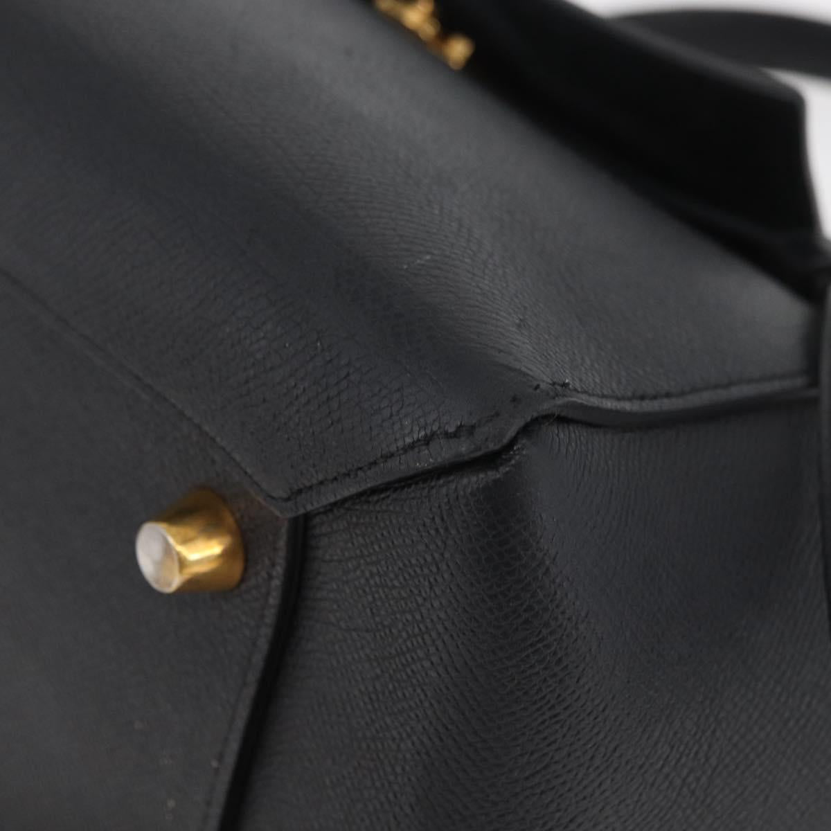 CELINE Belt bag Hand Bag Leather 2way Black Gold Auth hk3731