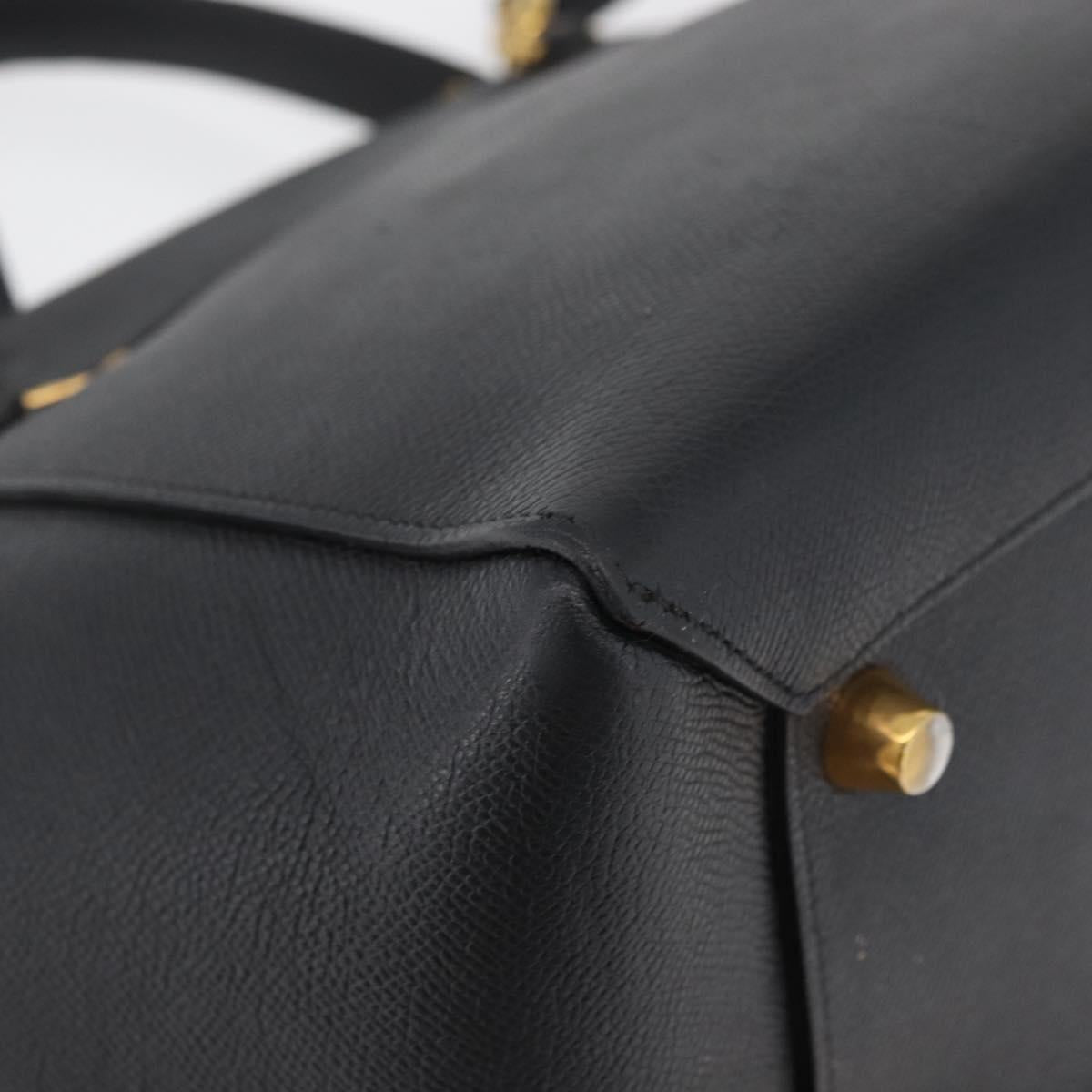 CELINE Belt bag Hand Bag Leather 2way Black Gold Auth hk3731