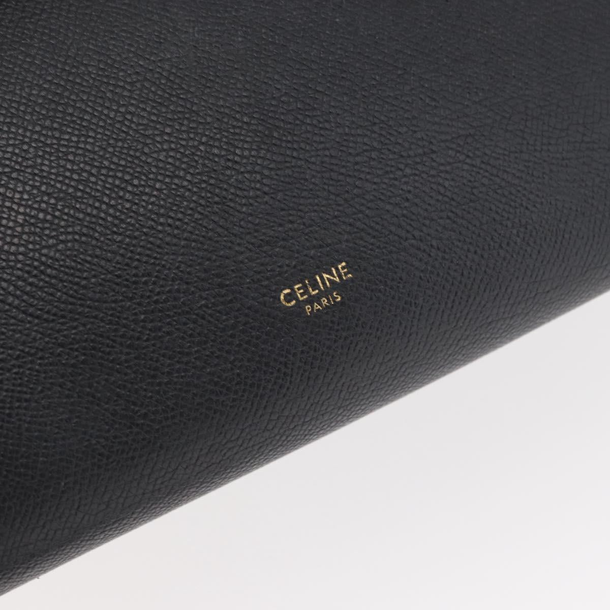 CELINE Belt bag Hand Bag Leather 2way Black Gold Auth hk3731