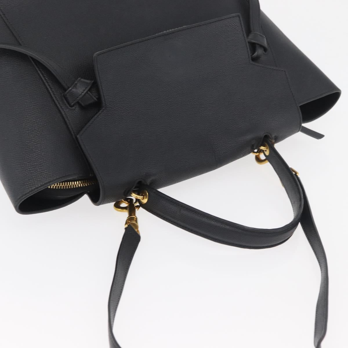 CELINE Belt bag Hand Bag Leather 2way Black Gold Auth hk3731