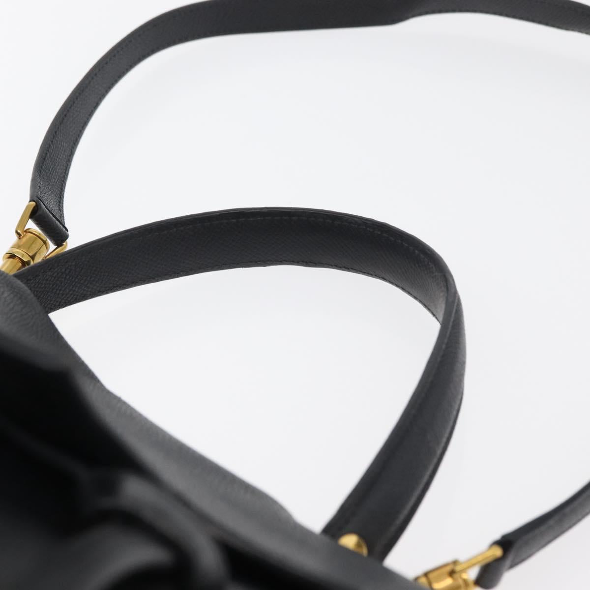 CELINE Belt bag Hand Bag Leather 2way Black Gold Auth hk3731