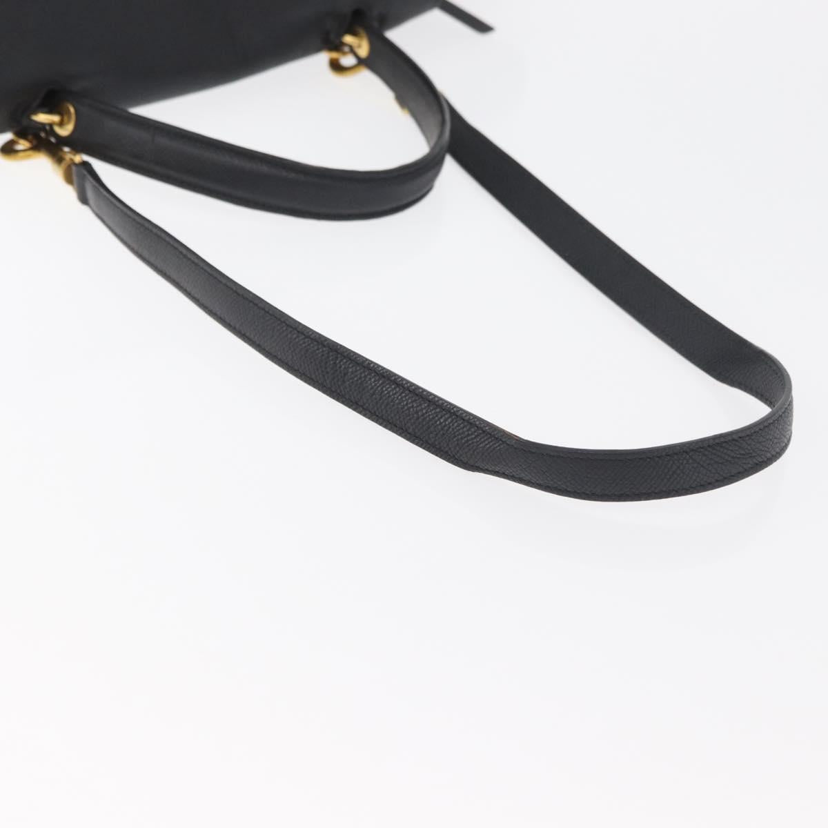 CELINE Belt bag Hand Bag Leather 2way Black Gold Auth hk3731