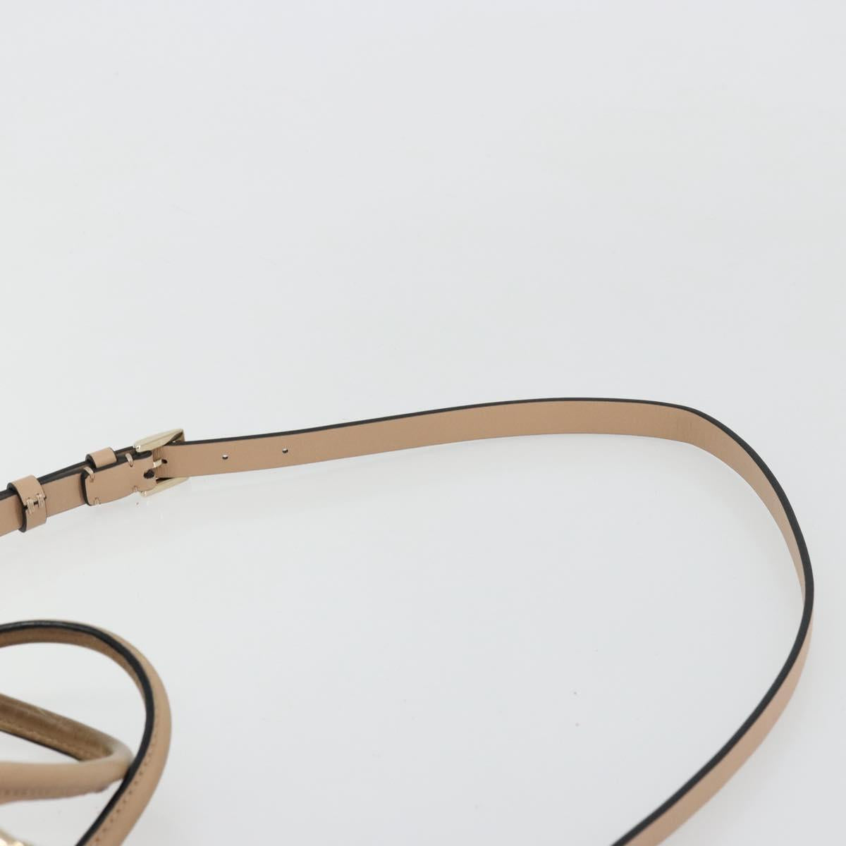 VALENTINO Hand Bag Leather 2way Beige Gold Auth hk3733A