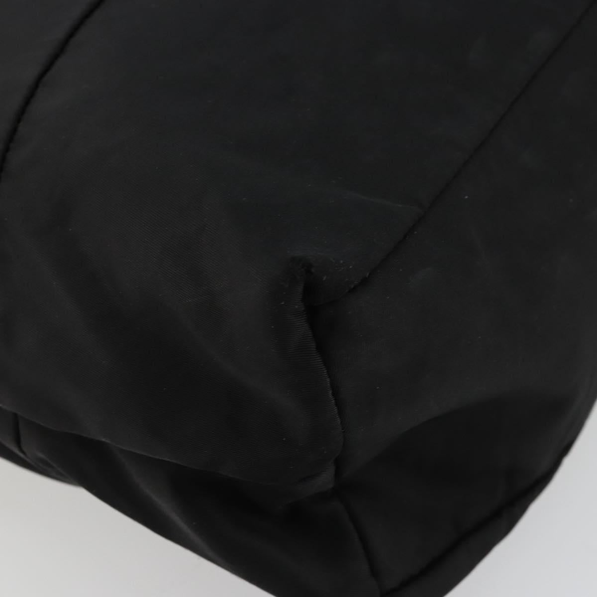 PRADA Shoulder Bag Nylon Black Silver Auth hk3736A