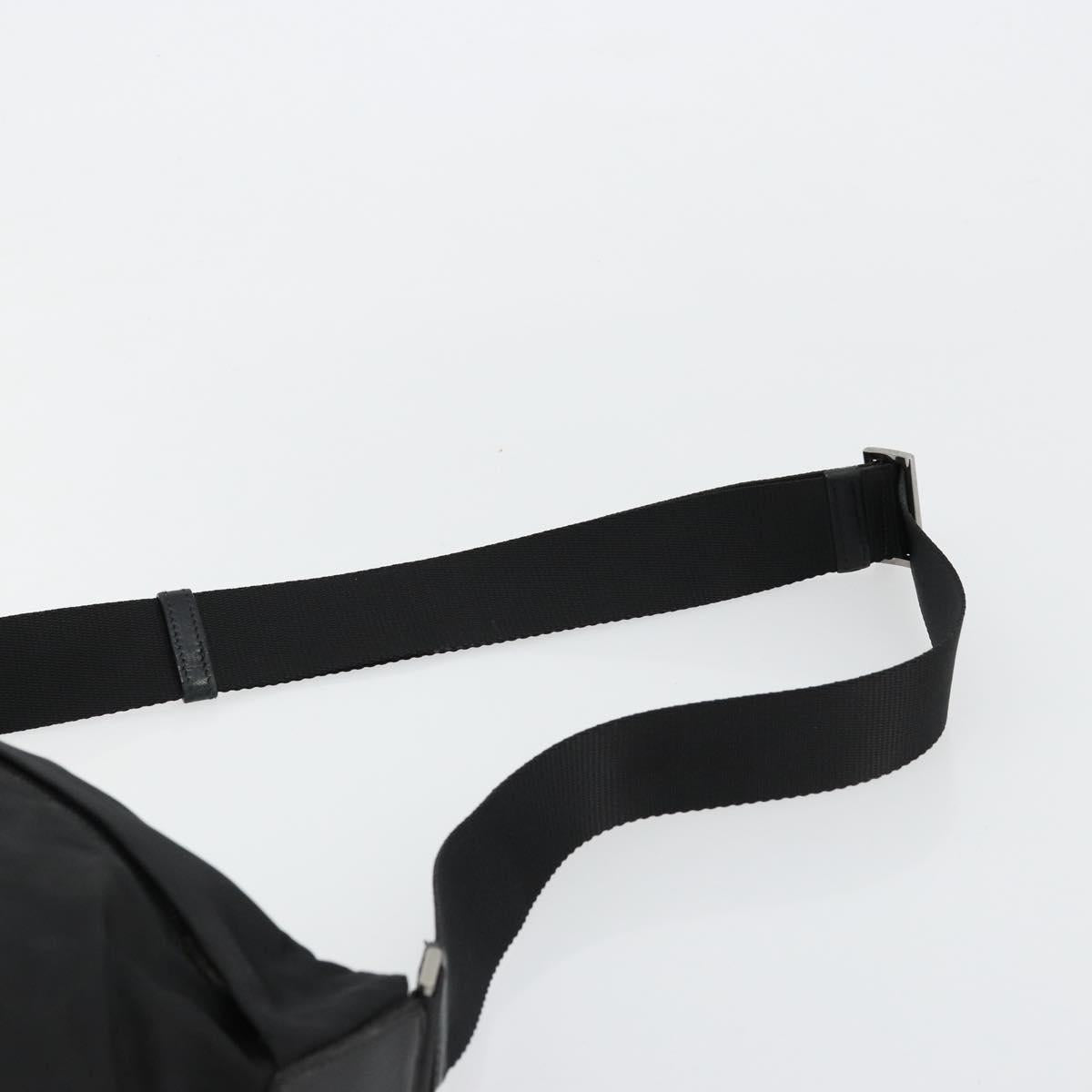 PRADA Shoulder Bag Nylon Black Silver Auth hk3736A