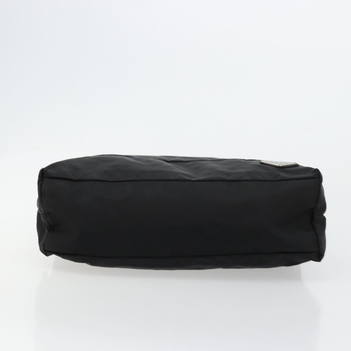 PRADA Shoulder Bag Nylon Black Silver Auth hk3736A