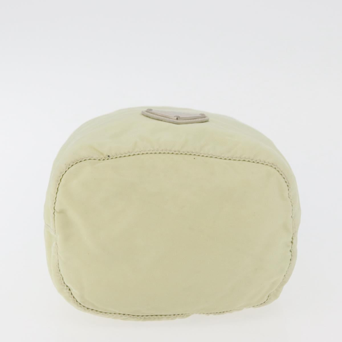 PRADA Purse Pouch Nylon Beige Auth hk3737