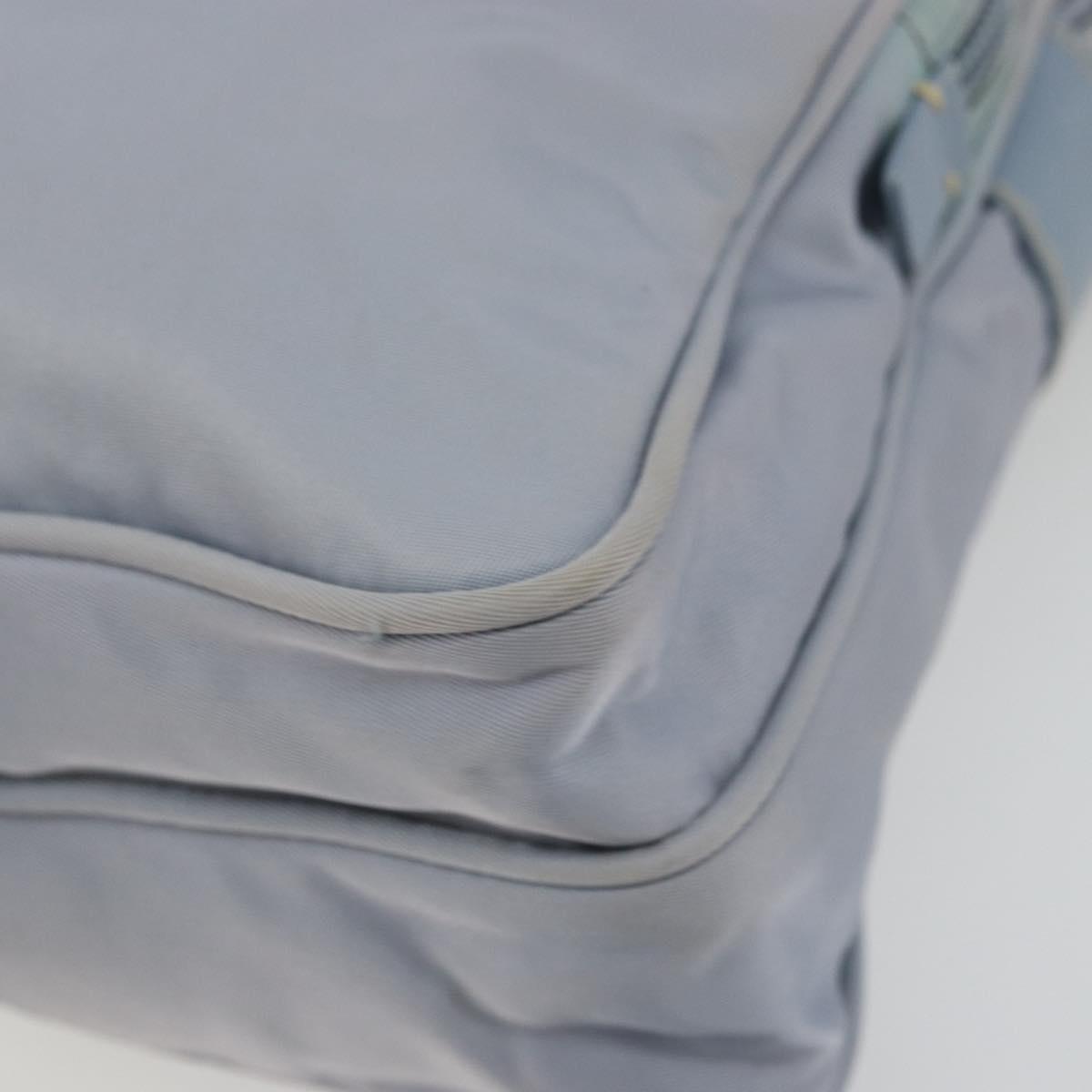 PRADA Shoulder Bag Nylon Light Blue Silver Auth hk3738