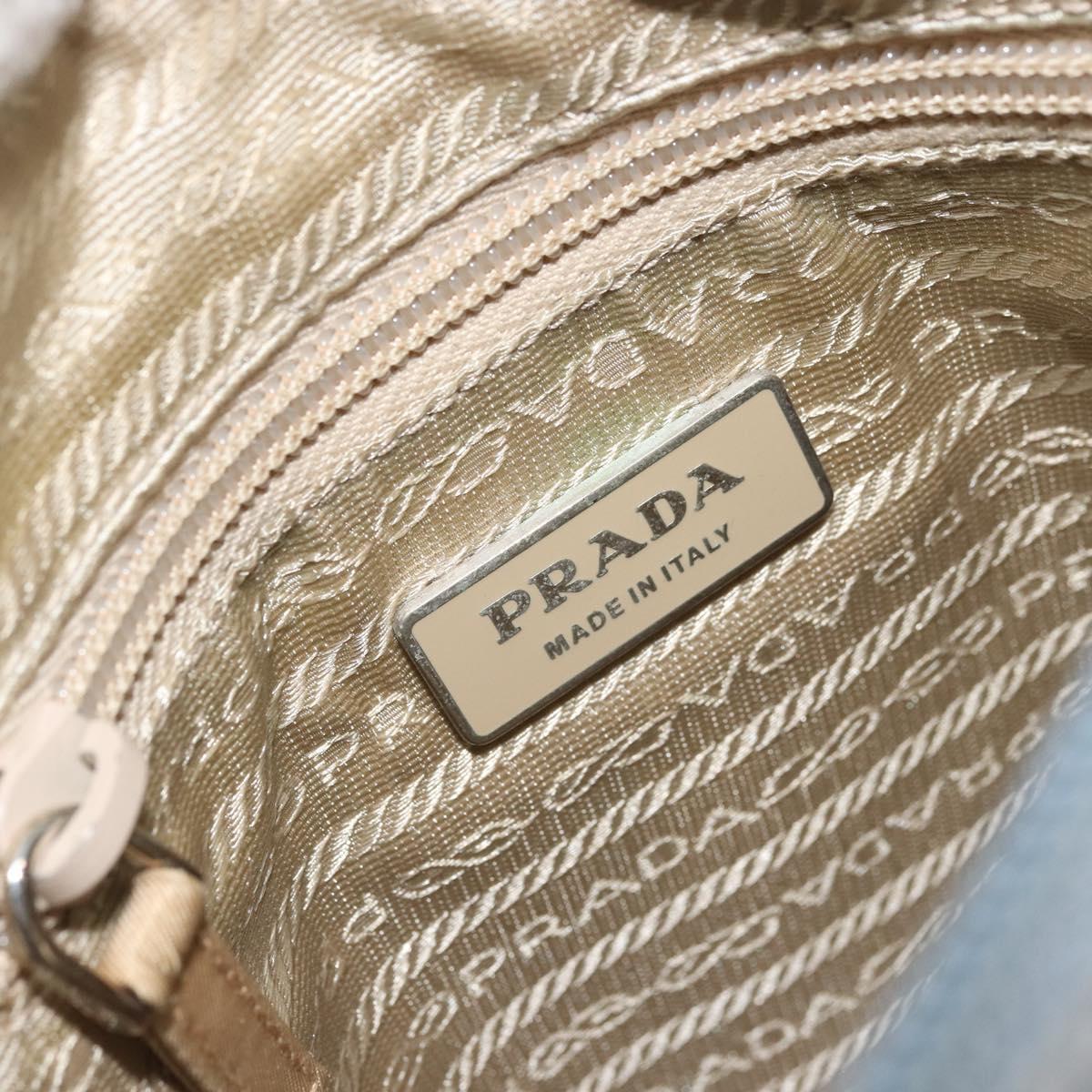 PRADA Shoulder Bag Nylon Light Blue Silver Auth hk3738