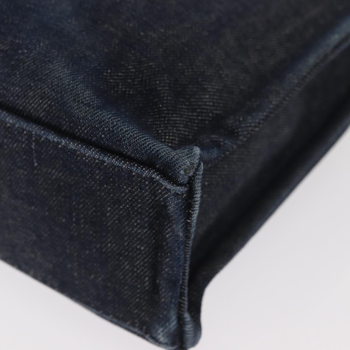 BURBERRY Blue Label Hand Bag Denim Blue Silver Auth hk3739A