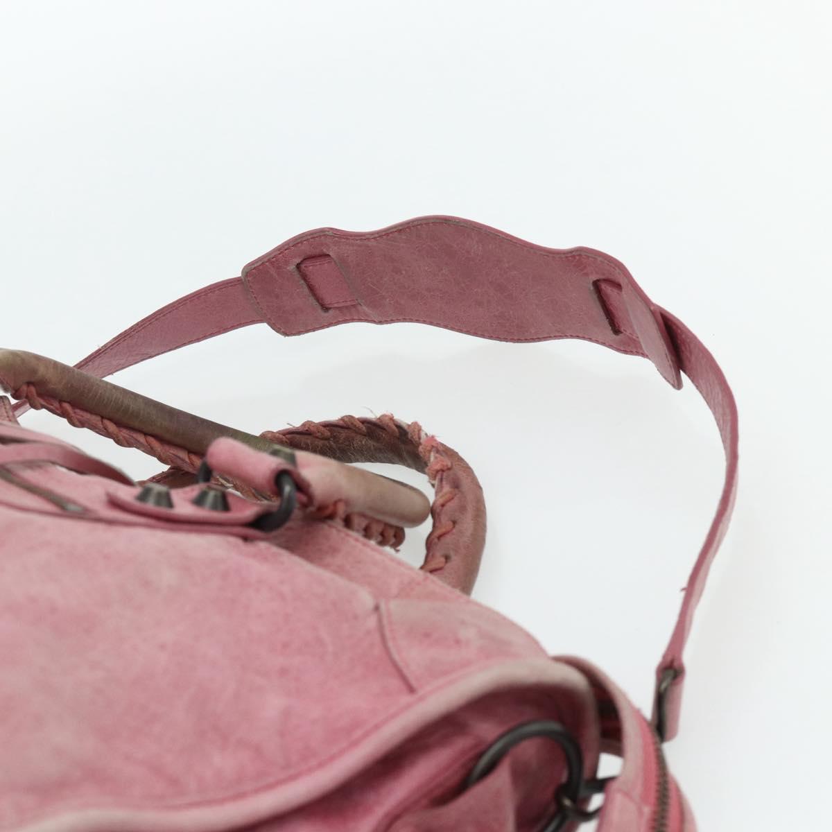BALENCIAGA City Hand Bag Leather 2way Pink 115748 Auth hk3742A