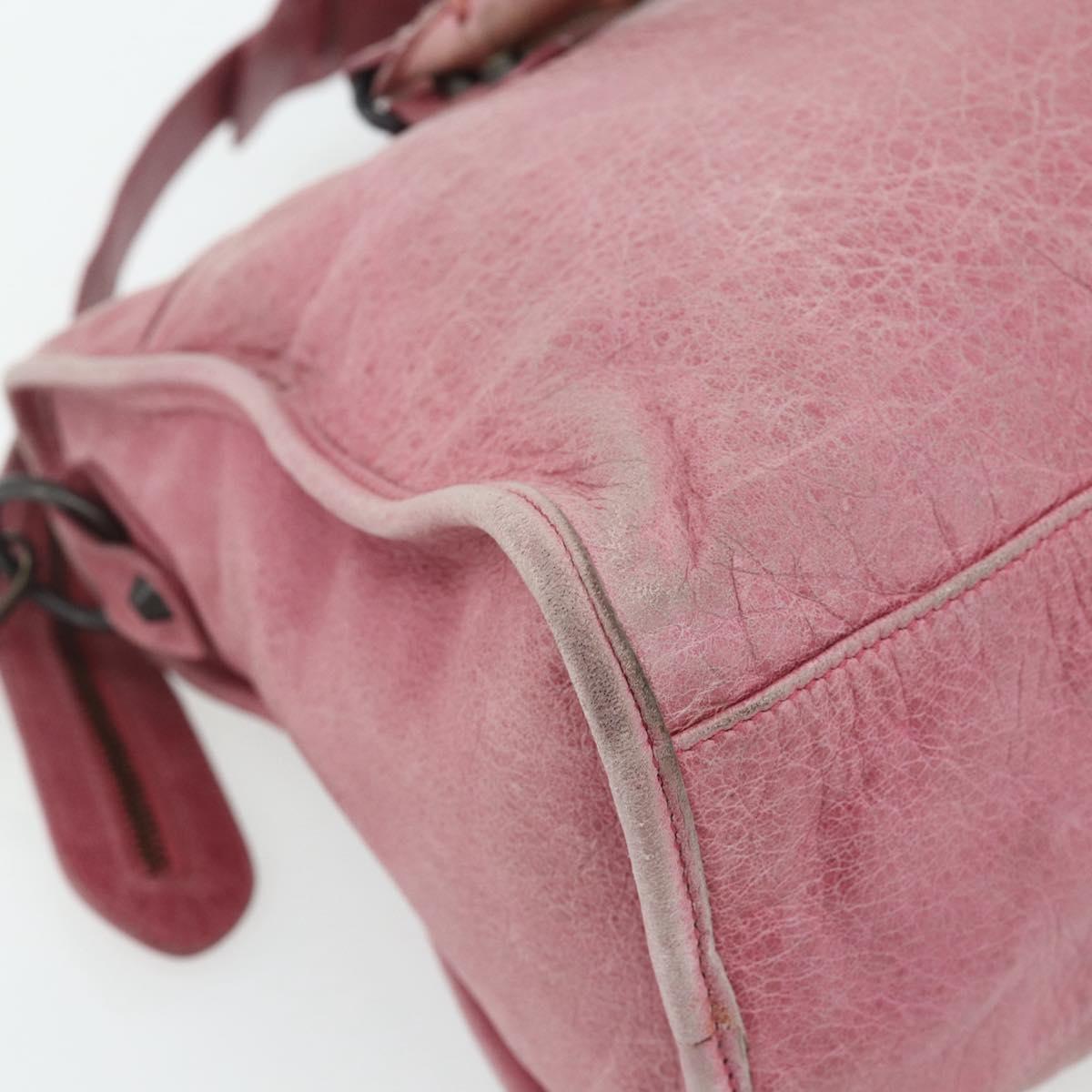 BALENCIAGA City Hand Bag Leather 2way Pink 115748 Auth hk3742A