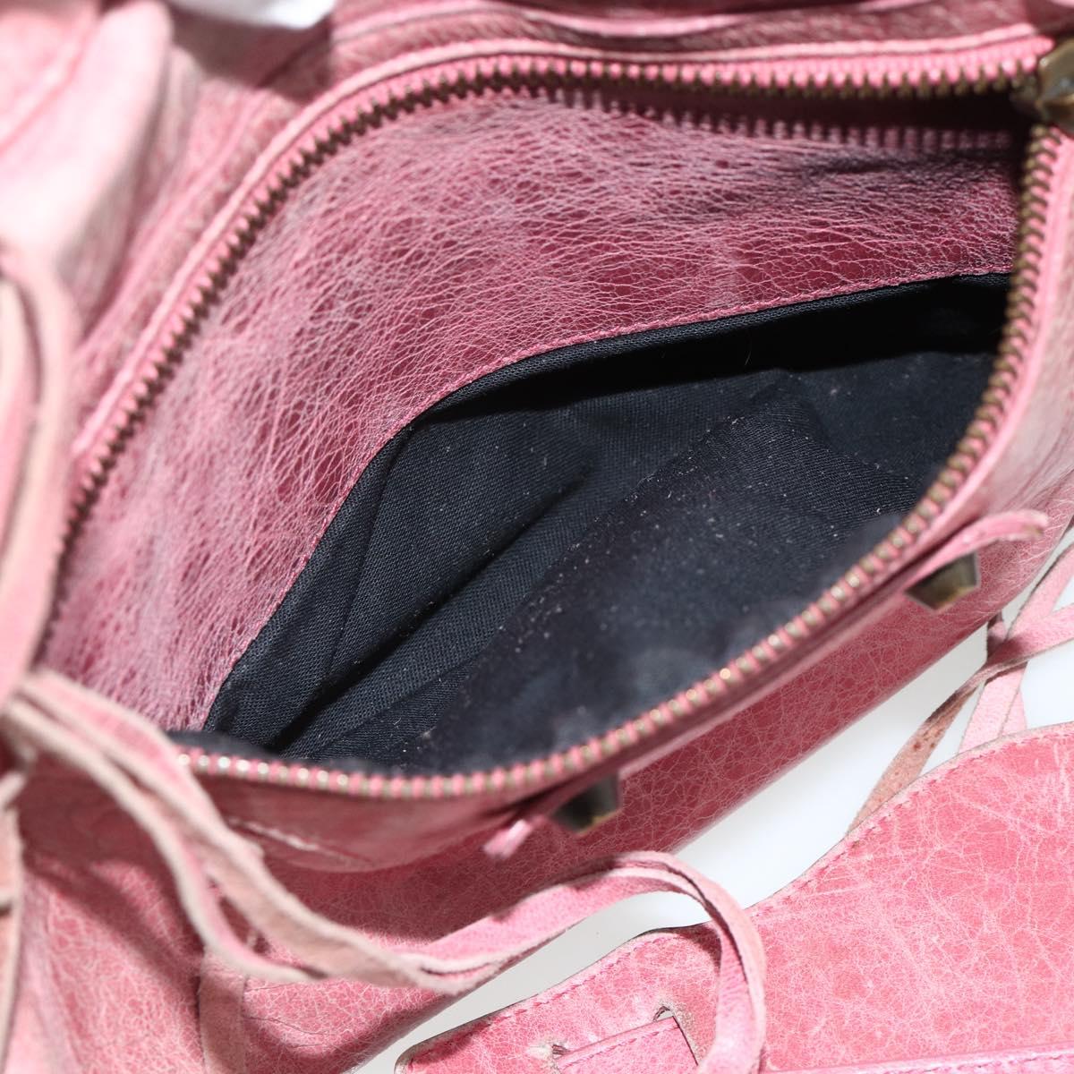 BALENCIAGA City Hand Bag Leather 2way Pink 115748 Auth hk3742A