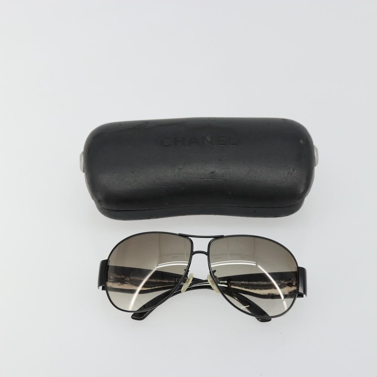CHANEL Sunglasses plastic Black 4128 CC Auth hk3744A