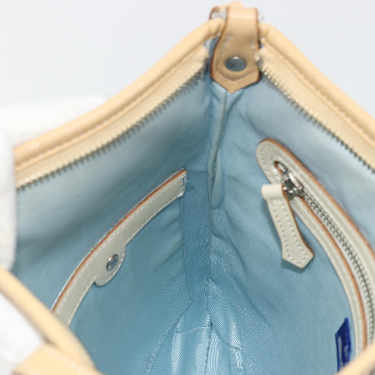 BURBERRY Nova Check Blue Label Shoulder Bag Canvas Blue Silver Auth hk3748A