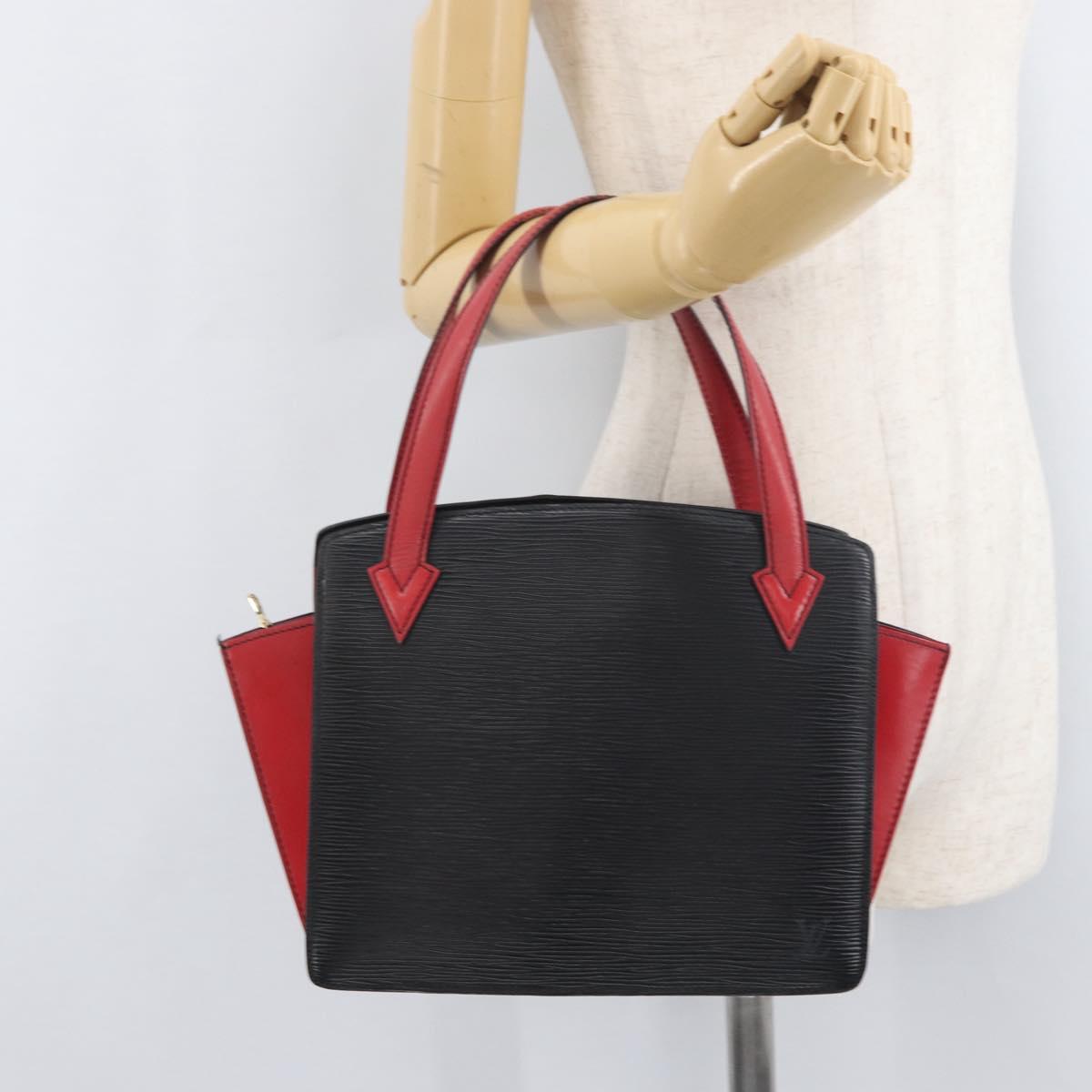 LOUIS VUITTON Epi Bicolor Varenne Hand Bag Black Red M52387 LV Auth hk3749