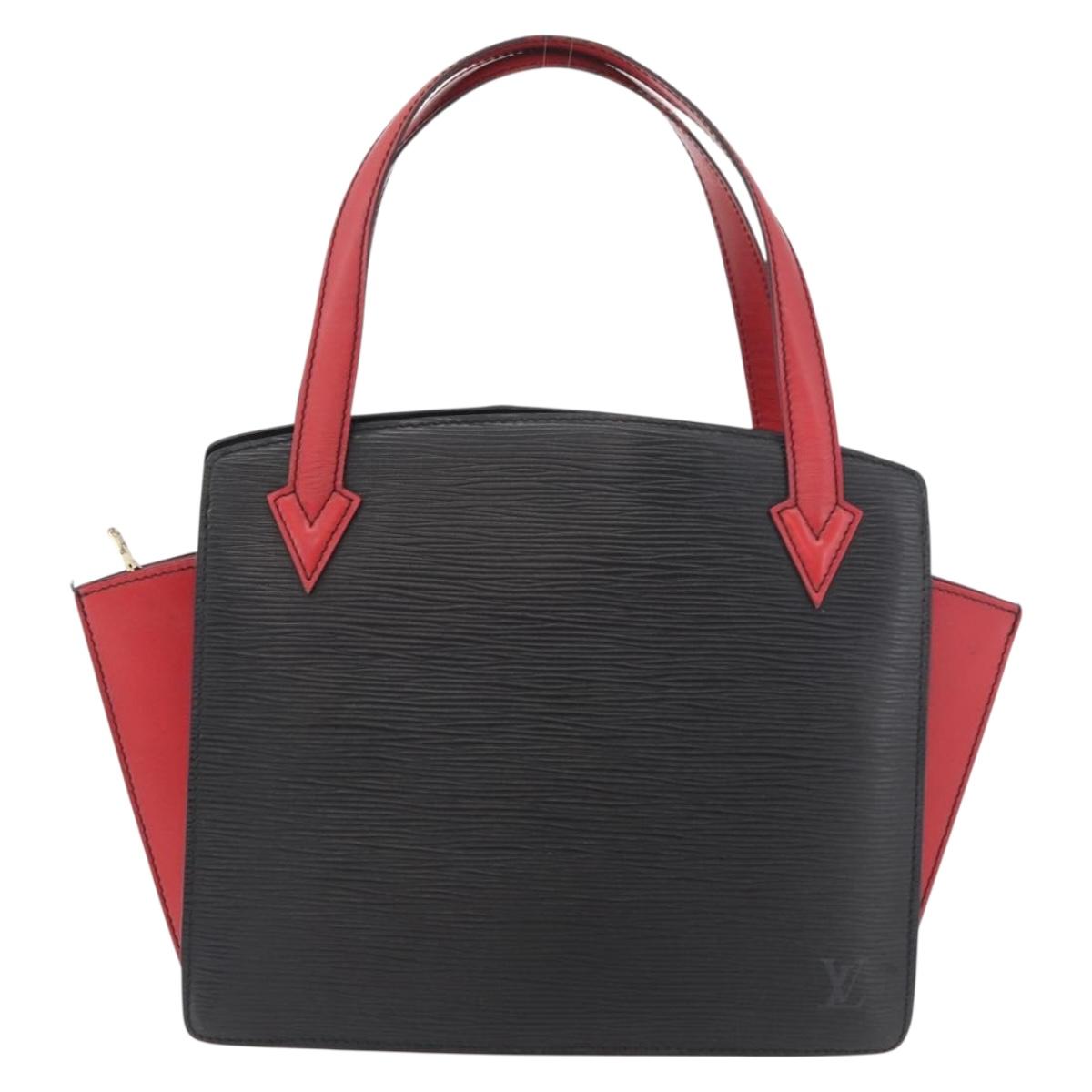 LOUIS VUITTON Epi Bicolor Varenne Hand Bag Black Red M52387 LV Auth hk3749