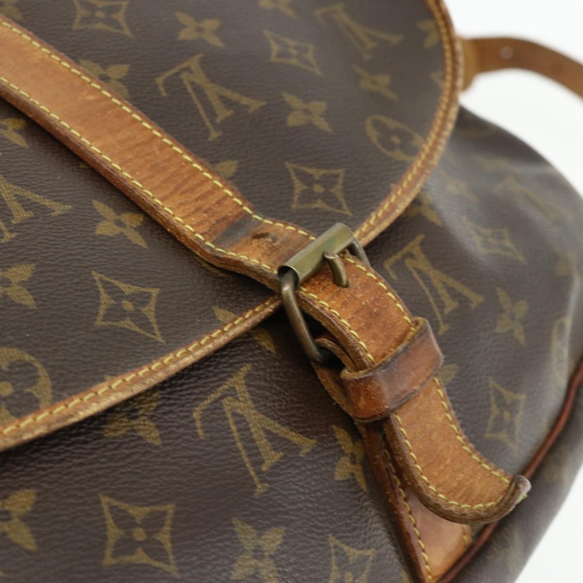 LOUIS VUITTON Monogram Saumur 35 Shoulder Bag M42254 LV Auth hk3754