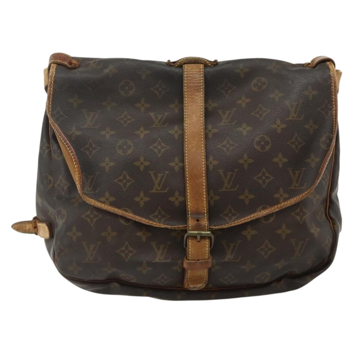 LOUIS VUITTON Monogram Saumur 35 Shoulder Bag M42254 LV Auth hk3754