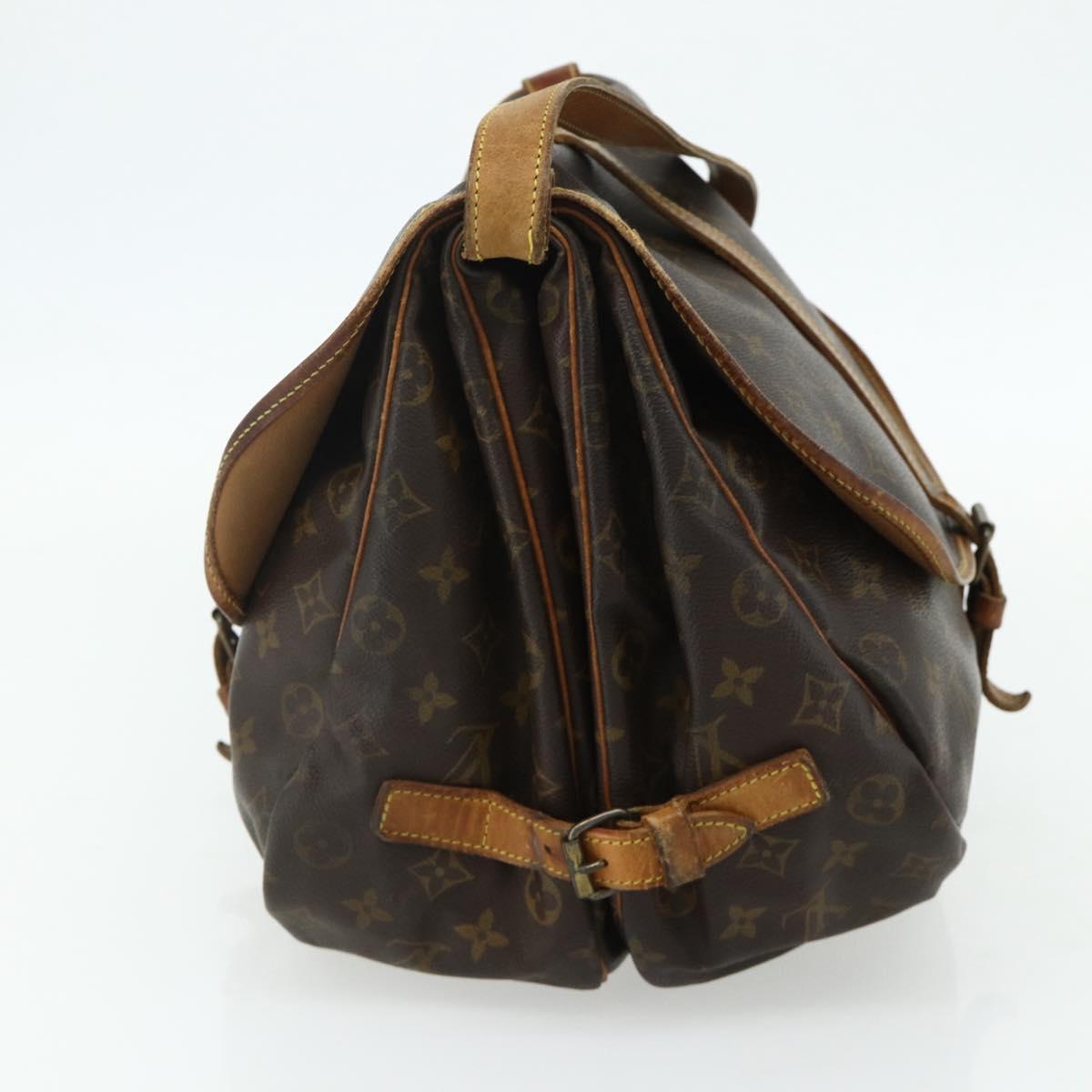 LOUIS VUITTON Monogram Saumur 35 Shoulder Bag M42254 LV Auth hk3754