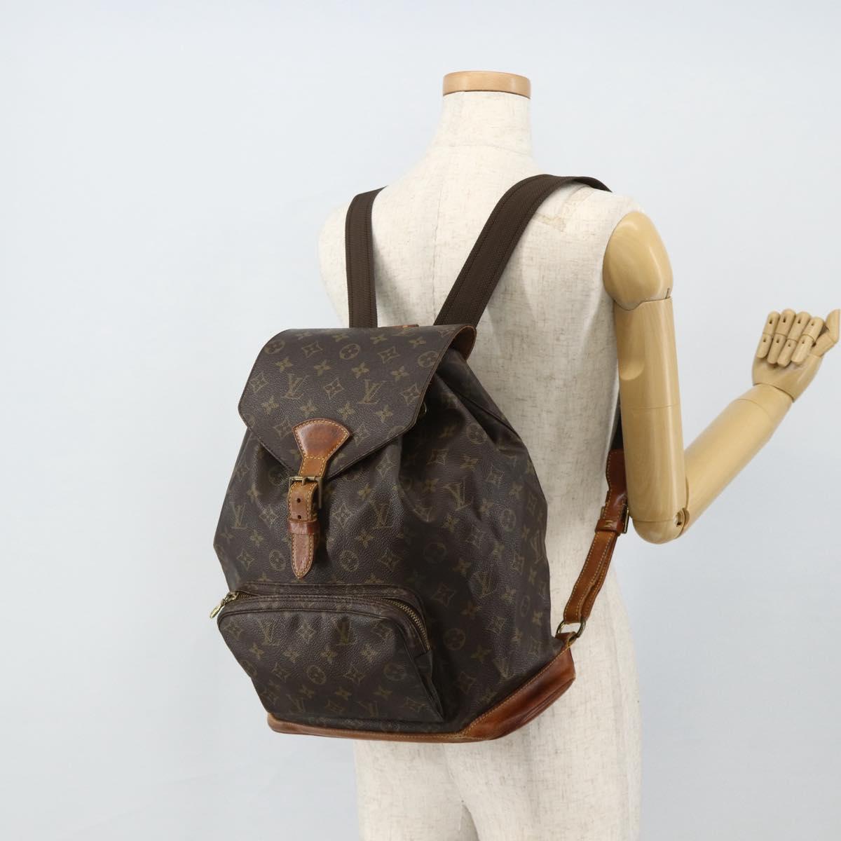 LOUIS VUITTON Monogram Montsouris GM Backpack M51135 LV Auth hk3755
