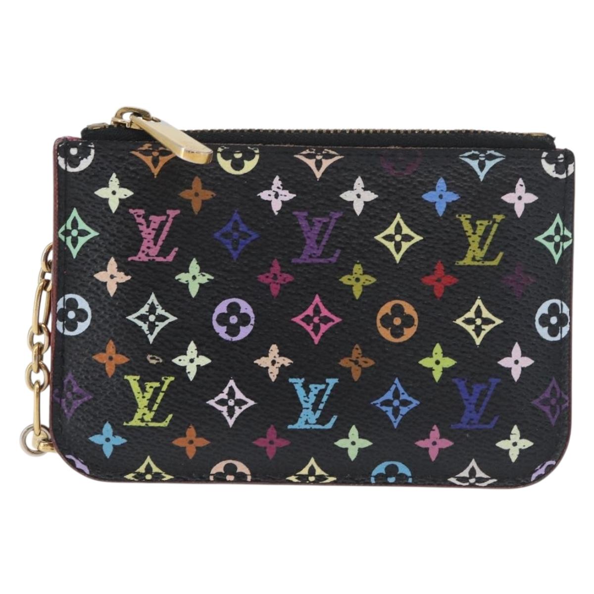 LOUIS VUITTON Multicolor Pochette ClesNM Coin Purse Black M60279 LV Auth hk3764