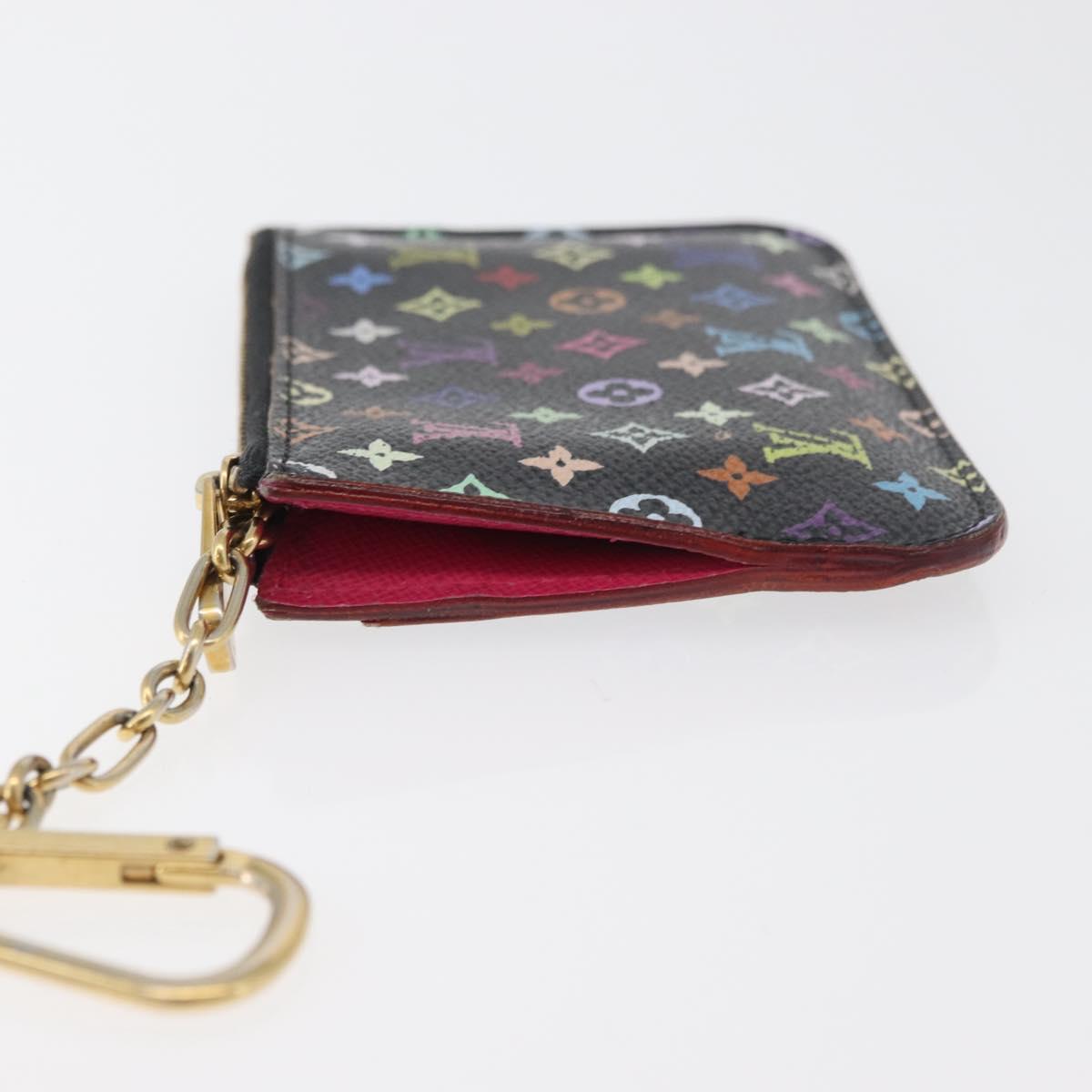 LOUIS VUITTON Multicolor Pochette ClesNM Coin Purse Black M60279 LV Auth hk3764