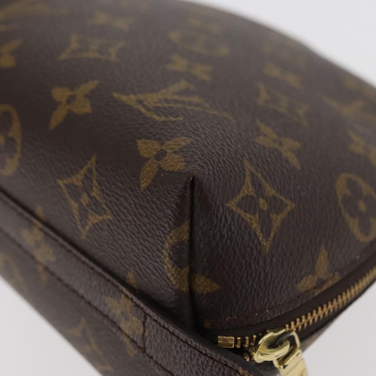 LOUIS VUITTON Monogram Trousse Demi Ronde Cosmetic Pouch M47520 LV Auth hk3767