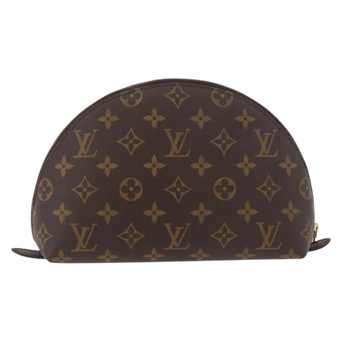 LOUIS VUITTON Monogram Trousse Demi Ronde Cosmetic Pouch M47520 LV Auth hk3767