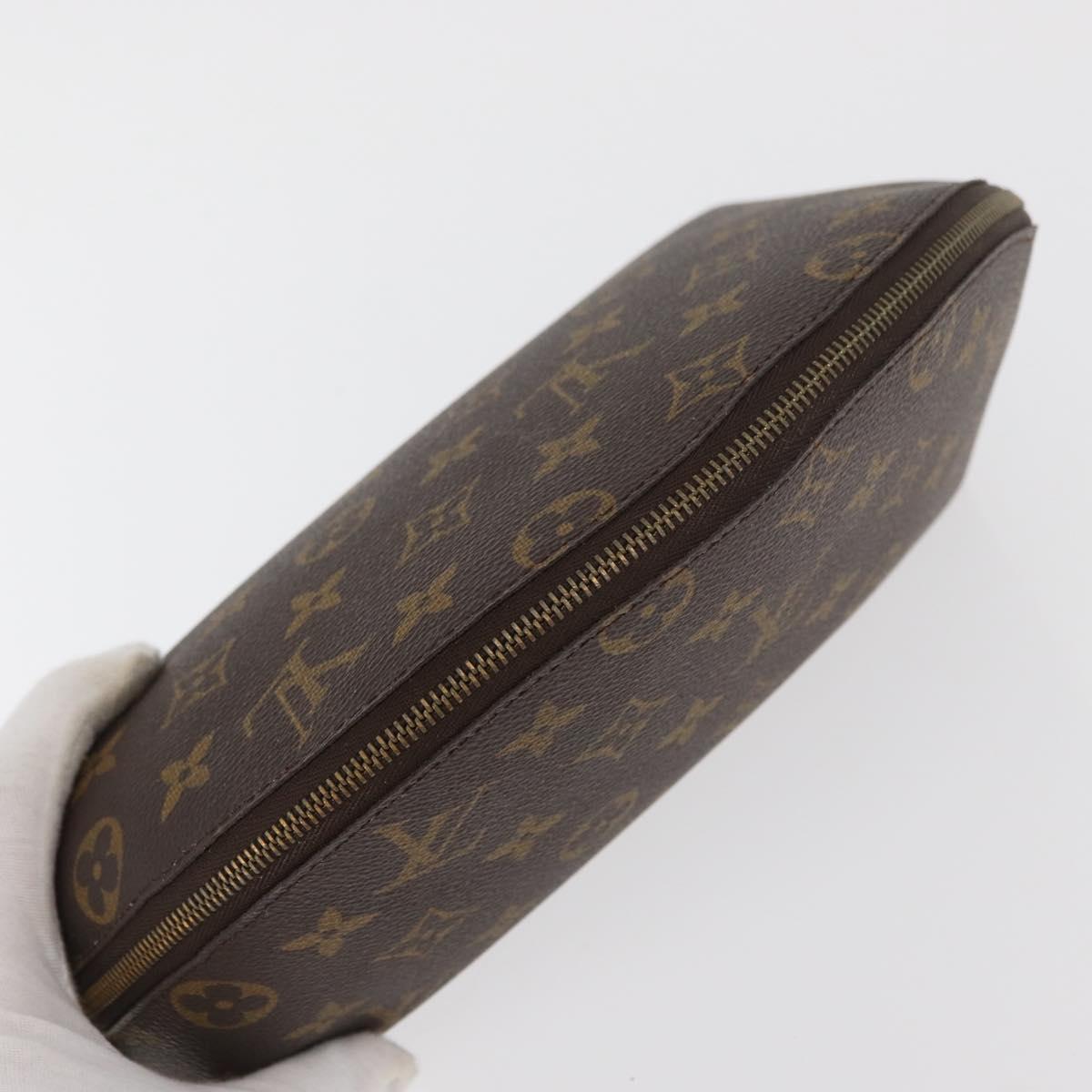 LOUIS VUITTON Monogram Trousse Demi Ronde Cosmetic Pouch M47520 LV Auth hk3767