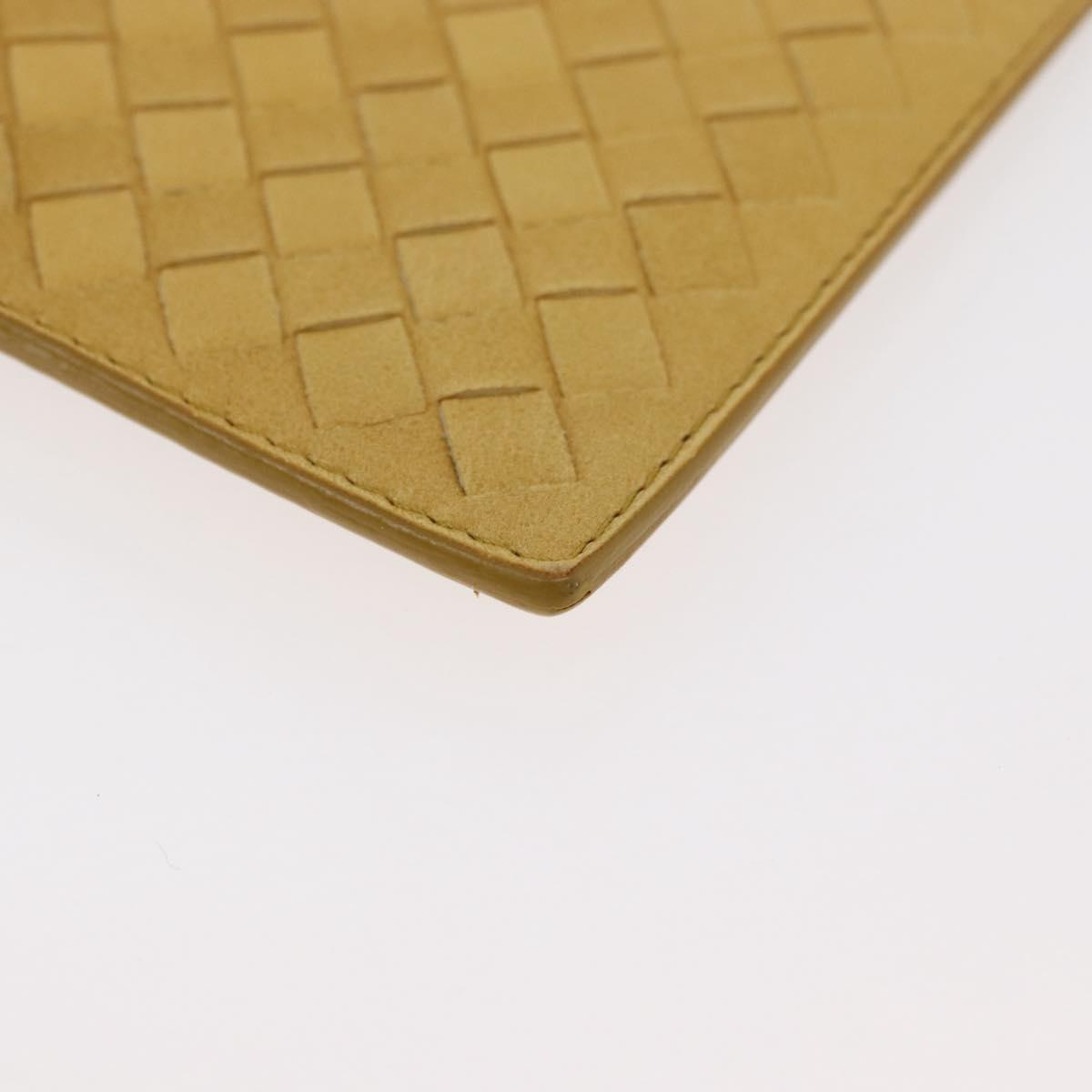 BOTTEGA VENETA INTRECCIATO Shoulder Bag Leather Yellow Gold Auth hk3773A