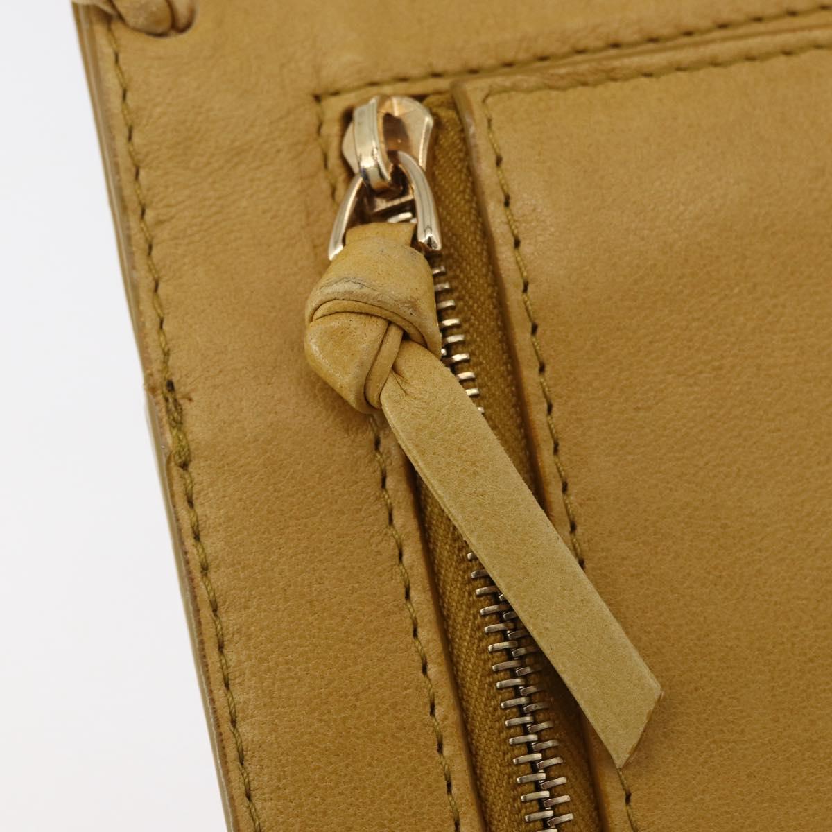 BOTTEGA VENETA INTRECCIATO Shoulder Bag Leather Yellow Gold Auth hk3773A