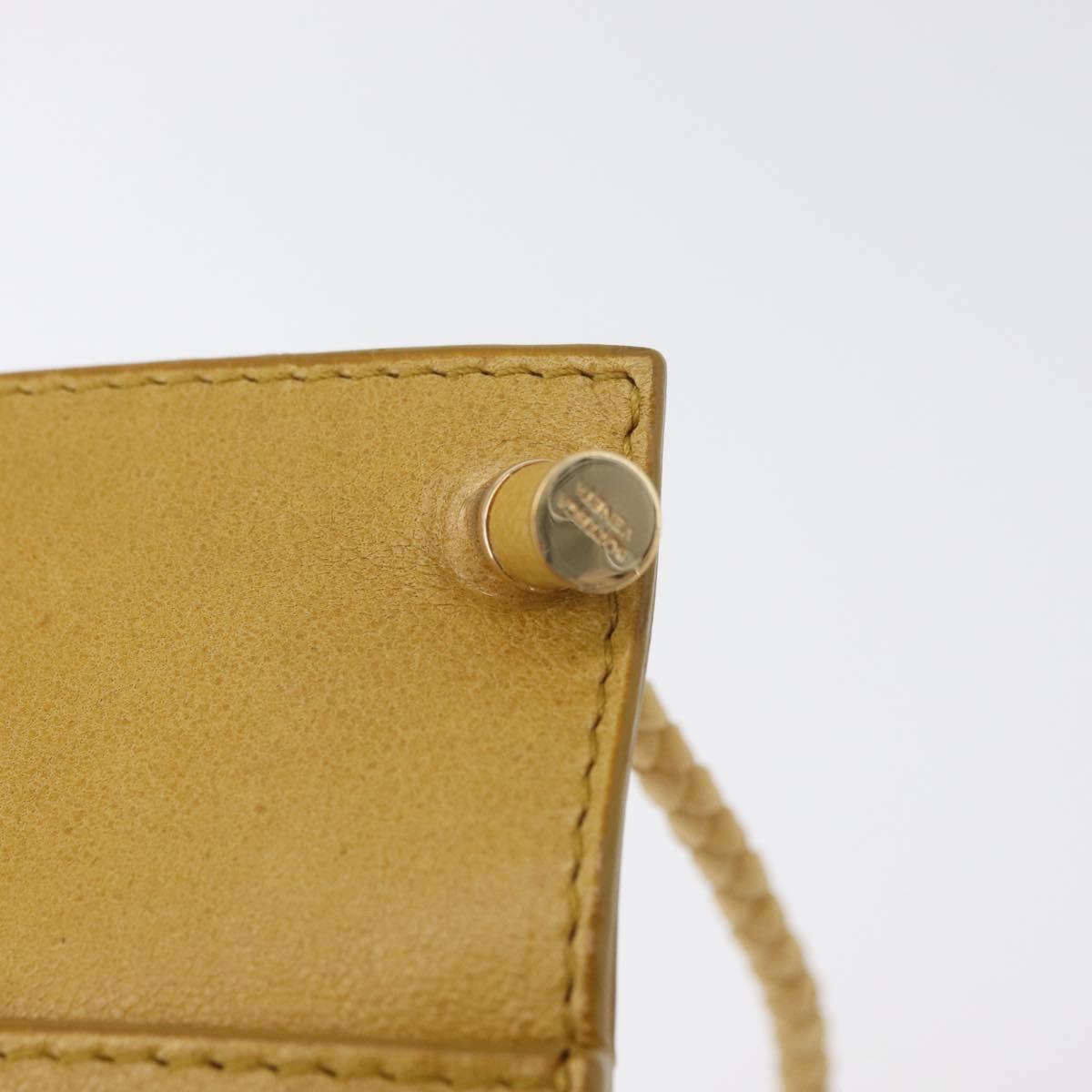 BOTTEGA VENETA INTRECCIATO Shoulder Bag Leather Yellow Gold Auth hk3773A