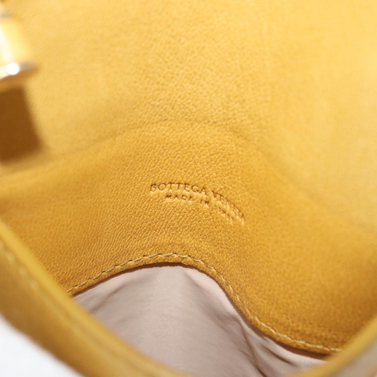 BOTTEGA VENETA INTRECCIATO Shoulder Bag Leather Yellow Gold Auth hk3773A