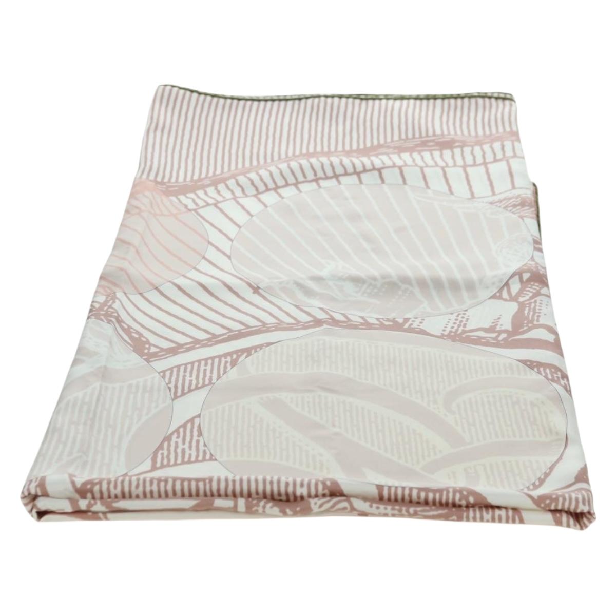 HERMES Carre 140 Scarf ""SOITE ET POURSUITE"" Silk Pink Auth hk3779V