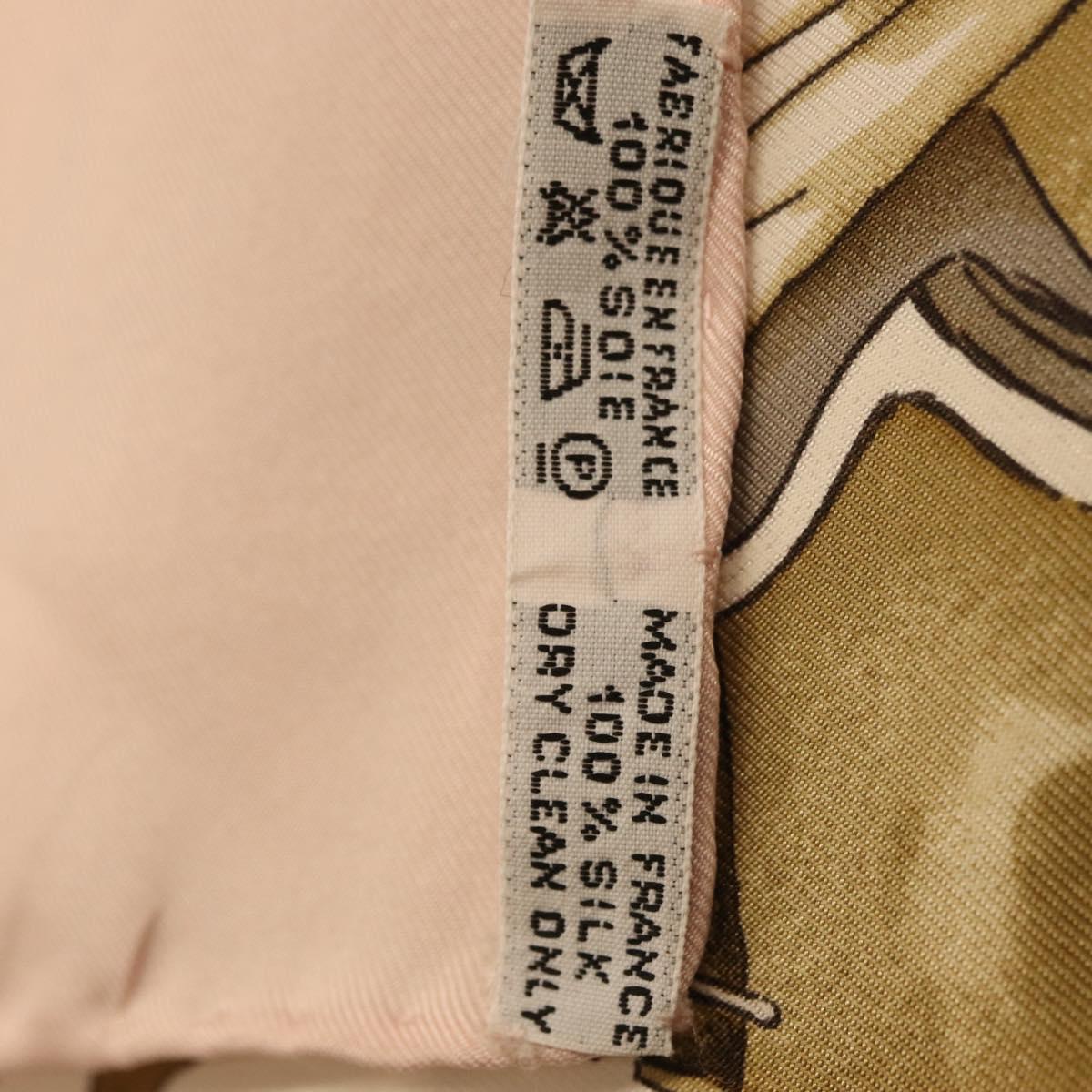 HERMES Carre 90 Scarf ""JUNPING"" Silk Pink Auth hk3781V