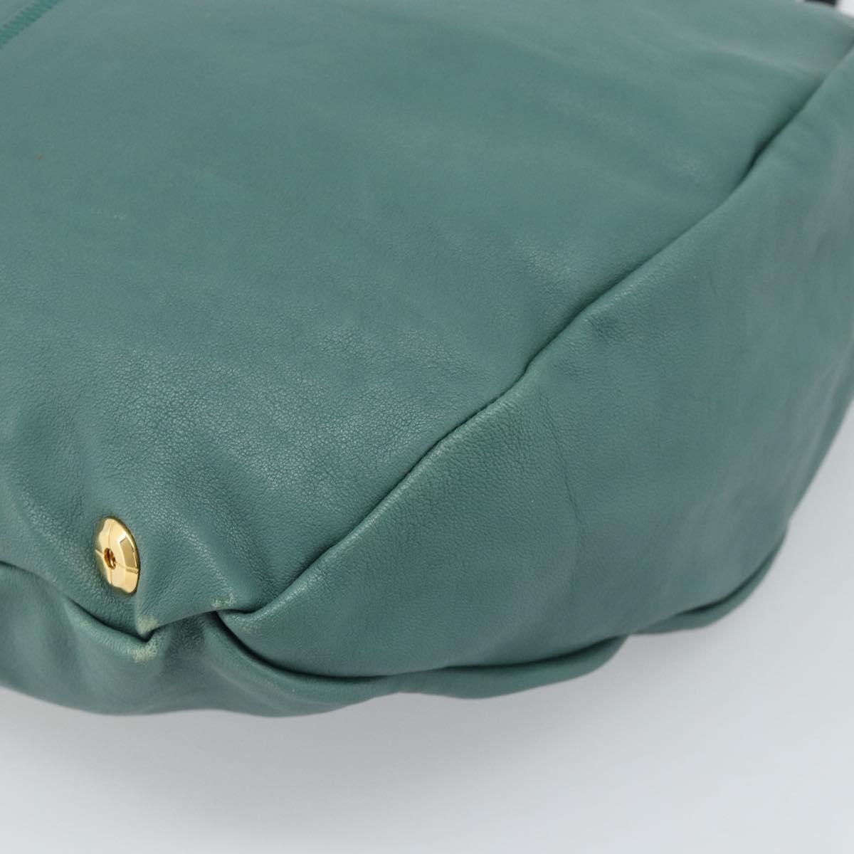 Chloe Hand Bag Leather Green Gold Auth hk3784