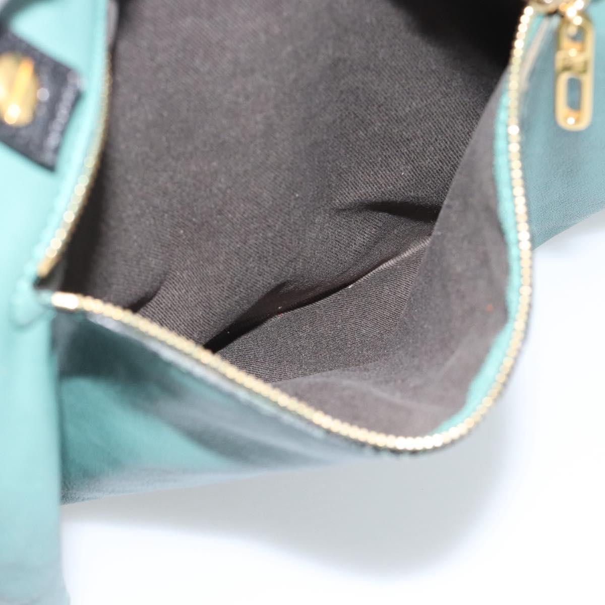 Chloe Hand Bag Leather Green Gold Auth hk3784