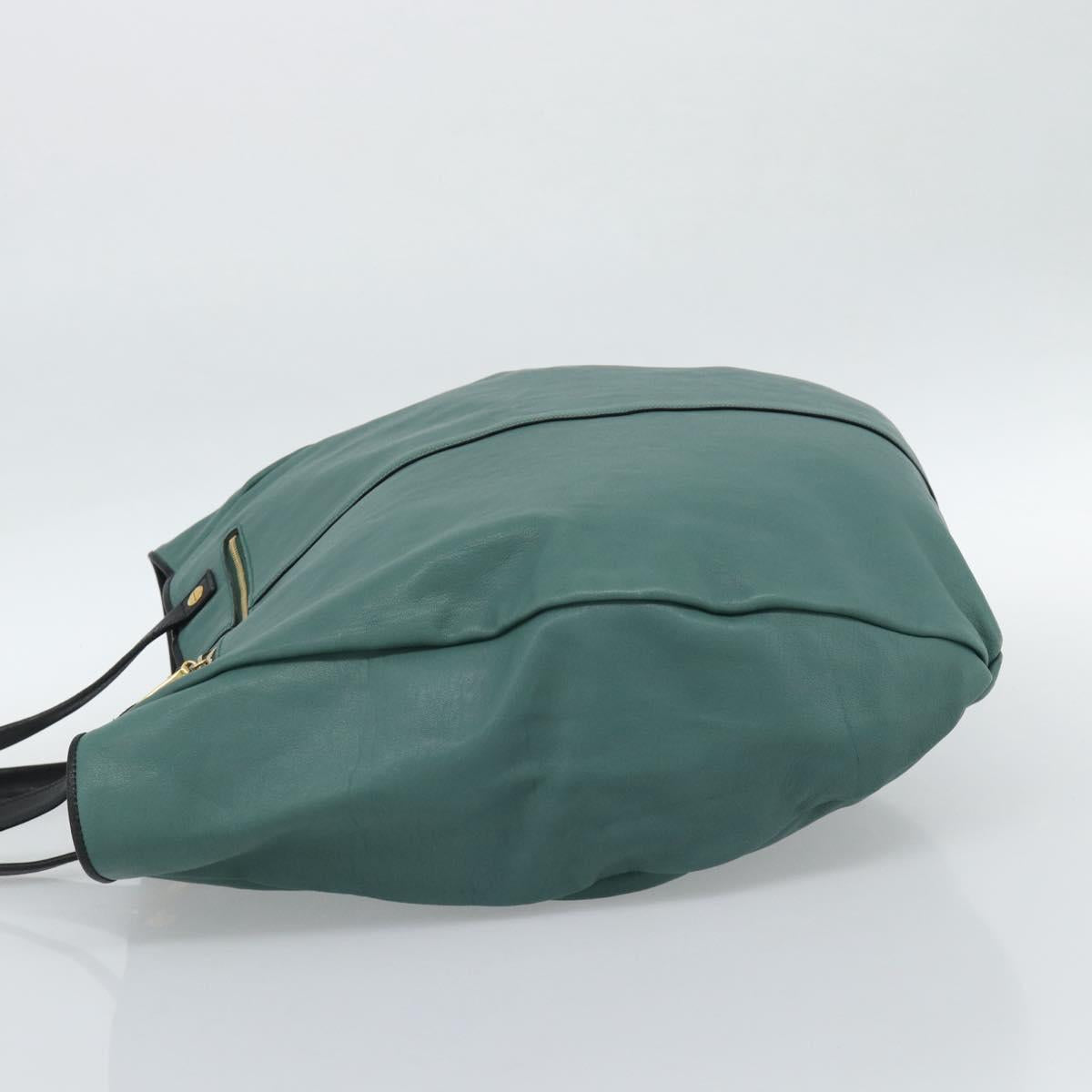 Chloe Hand Bag Leather Green Gold Auth hk3784