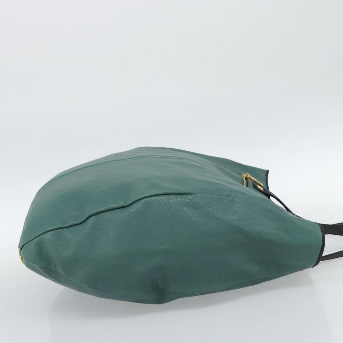 Chloe Hand Bag Leather Green Gold Auth hk3784