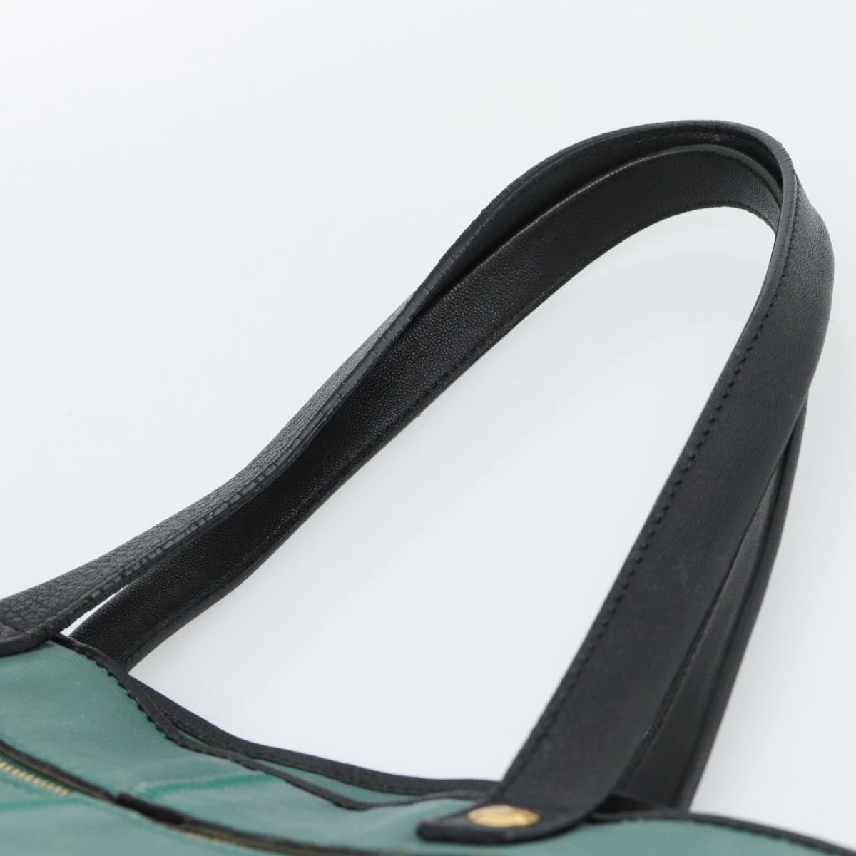 Chloe Hand Bag Leather Green Gold Auth hk3784