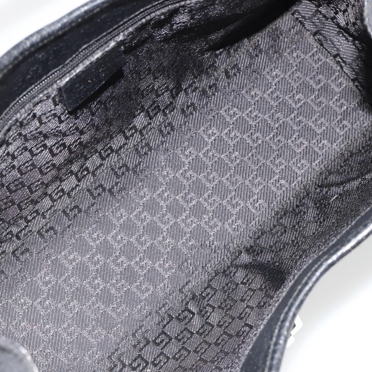 GUCCI Jackie Hand Bag Canvas Black Silver 002 1067 Auth hk3786