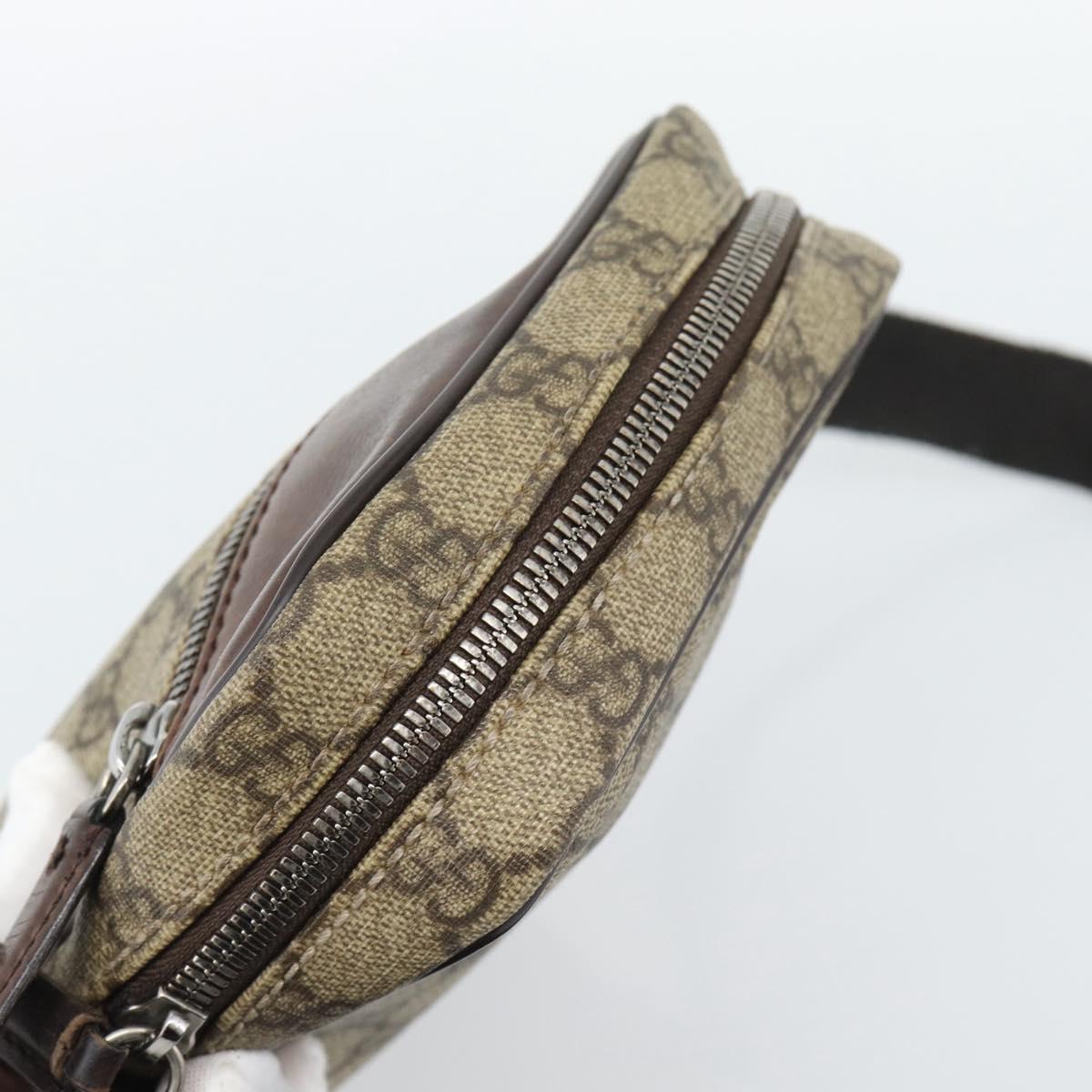 GUCCI GG Supreme Shoulder Bag PVC Beige Silver 101680 Auth hk3789