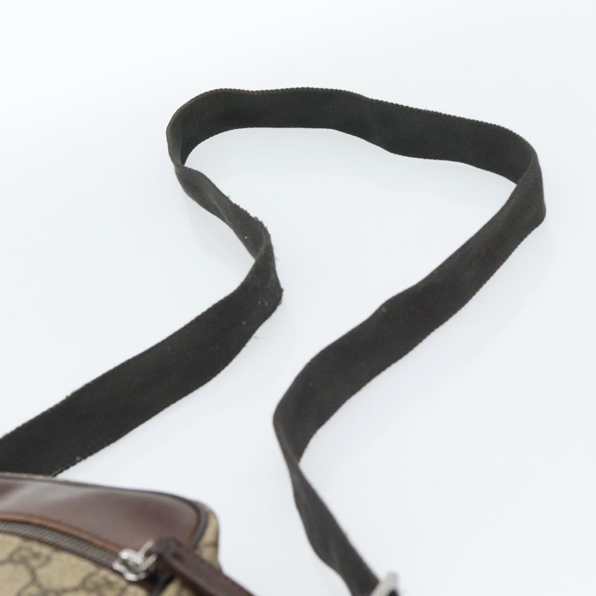 GUCCI GG Supreme Shoulder Bag PVC Beige Silver 101680 Auth hk3789