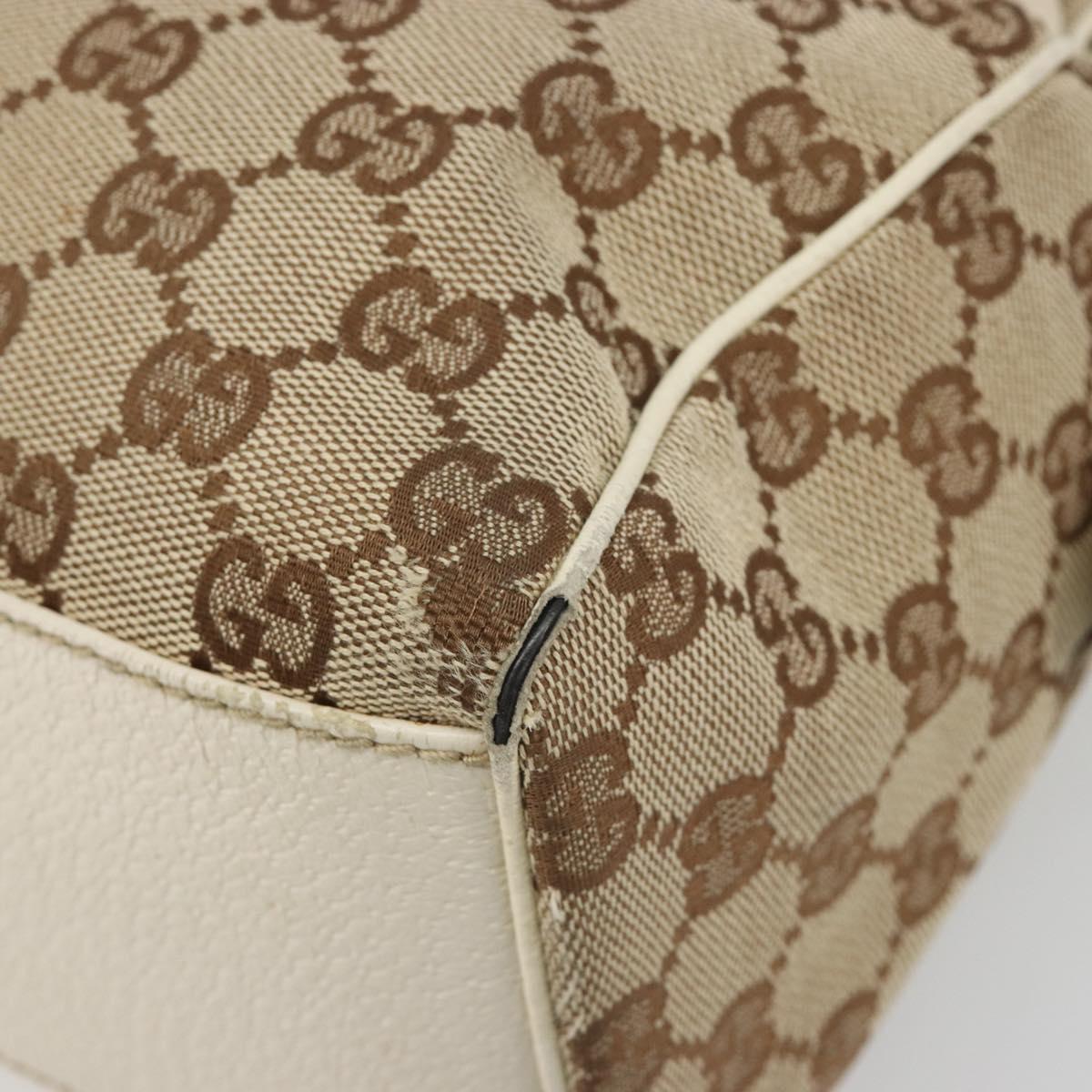 GUCCI GG Canvas Hand Bag Beige Gold 152457 Auth hk3791