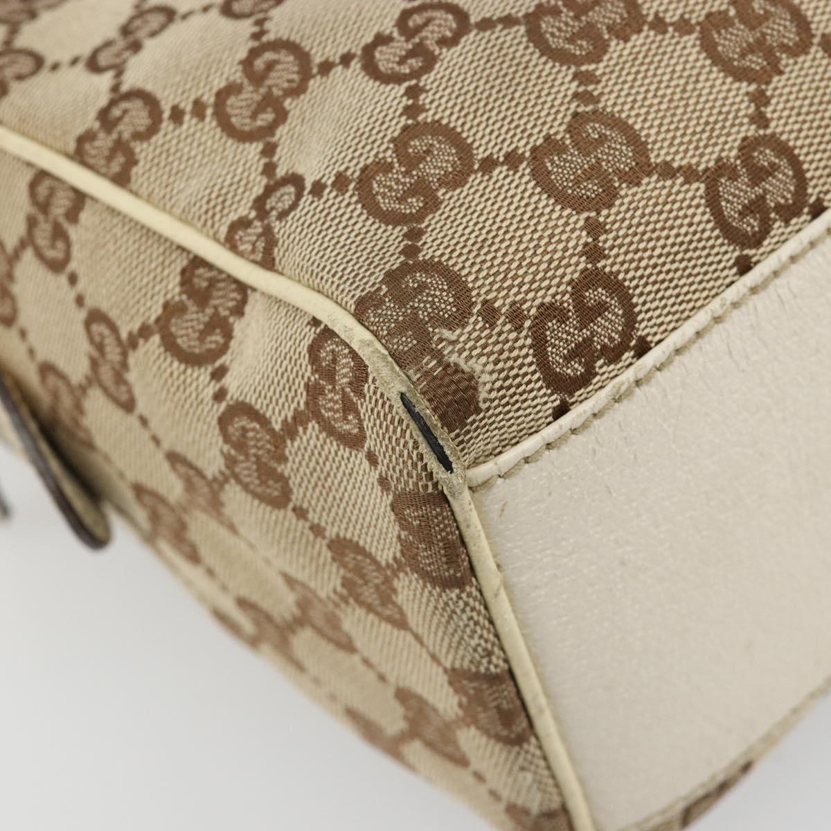 GUCCI GG Canvas Hand Bag Beige Gold 152457 Auth hk3791